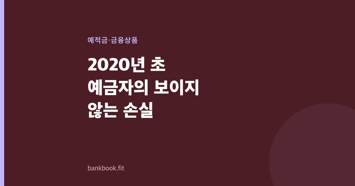 2020년 초 예금자의 보이지 않는 손실
