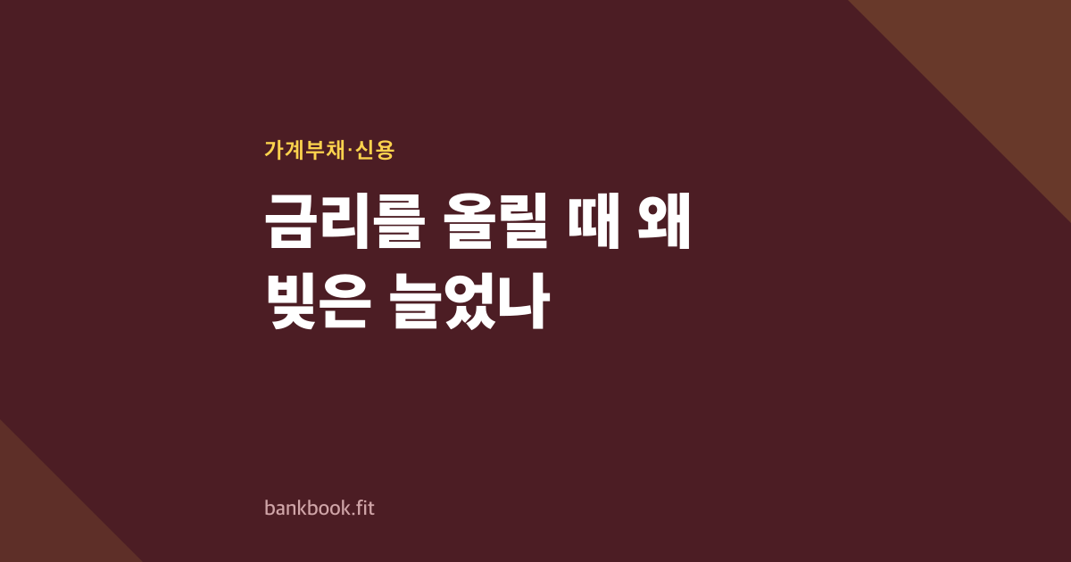 금리를 올릴 때 왜 빚은 늘었나