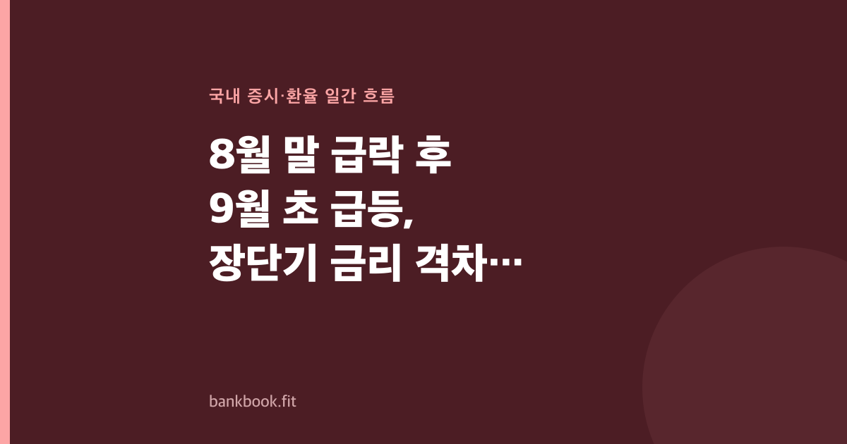 8월 말 급락 후 9월 초 급등, 장단기 금리 격차가 벌어진 이유